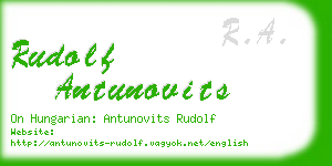 rudolf antunovits business card